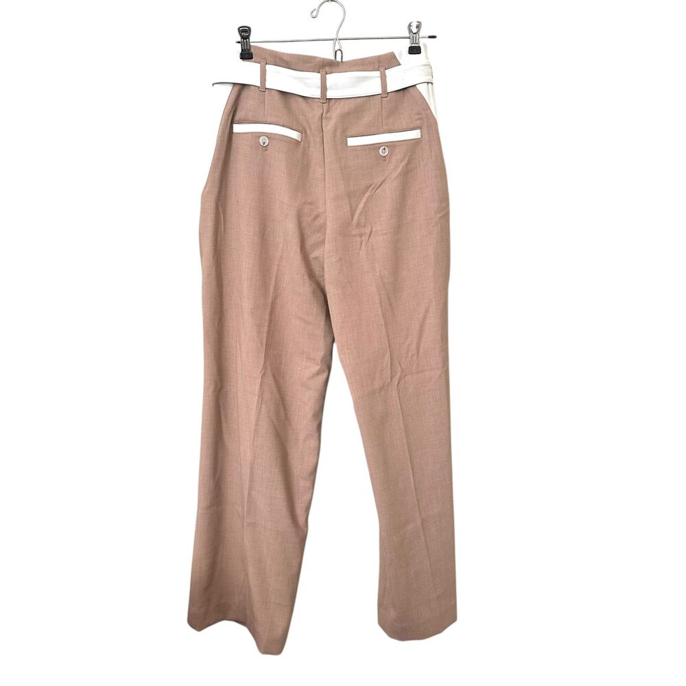 ANTHROPOLOGIE Maeve Tapered High-Rise Belt Trousers Tan 8P NEW NWT - Picture 3 of 6